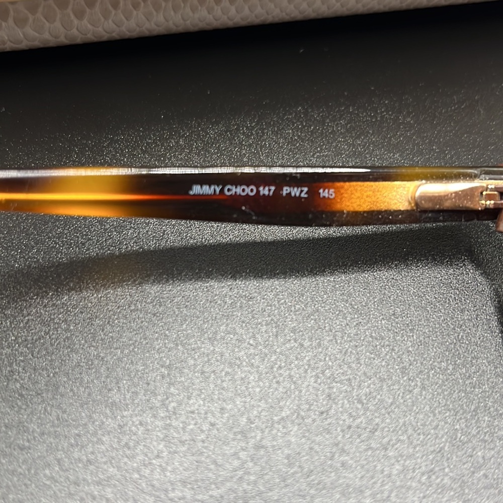 Jimmy Choo Eyeglass Frames Tortoise-Shell With Go… - image 4